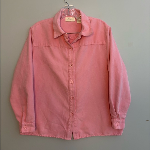 Studio Works Pink Lightweight Jacket Petite Large Button Down Spring Long Sleeve - Picture 14 of 16